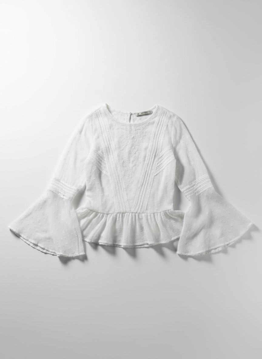 Haut Blanc Romantique en Plumetis
