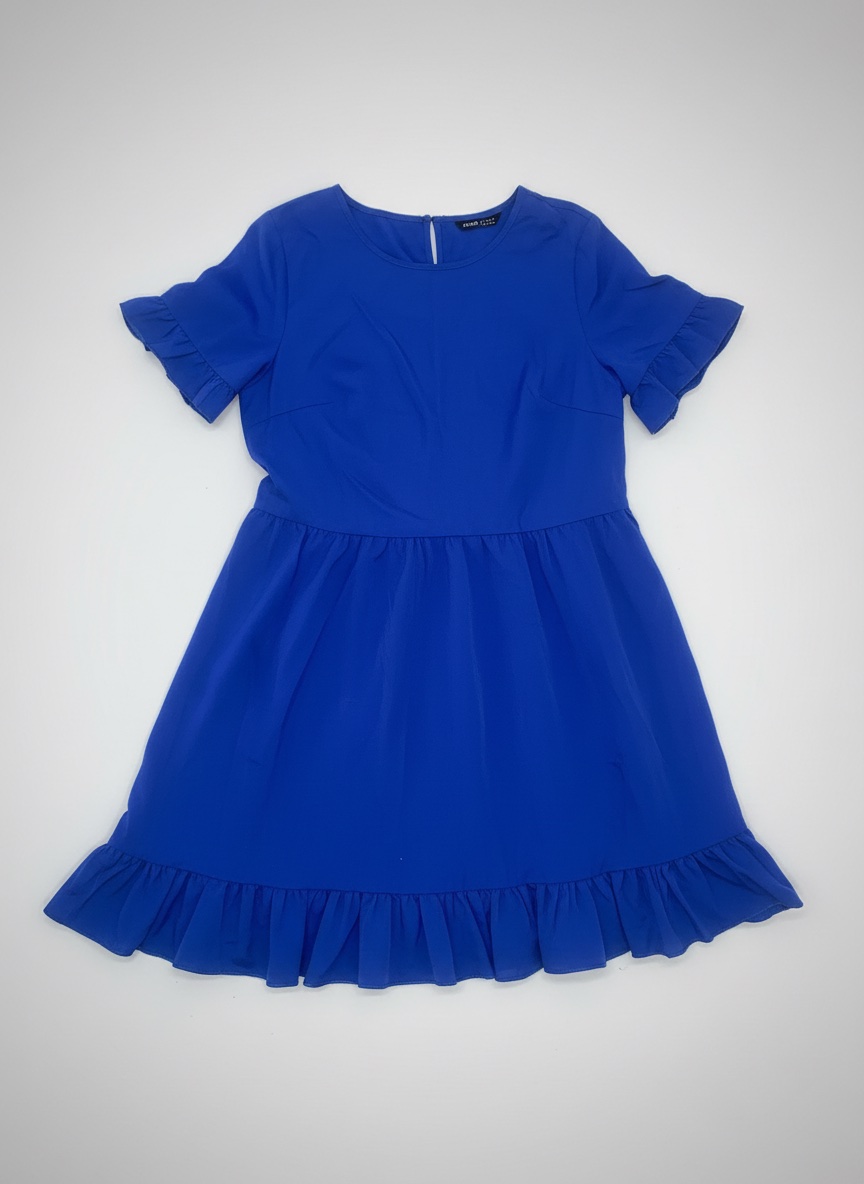 Robe Courte Évasée Bleu Roi
