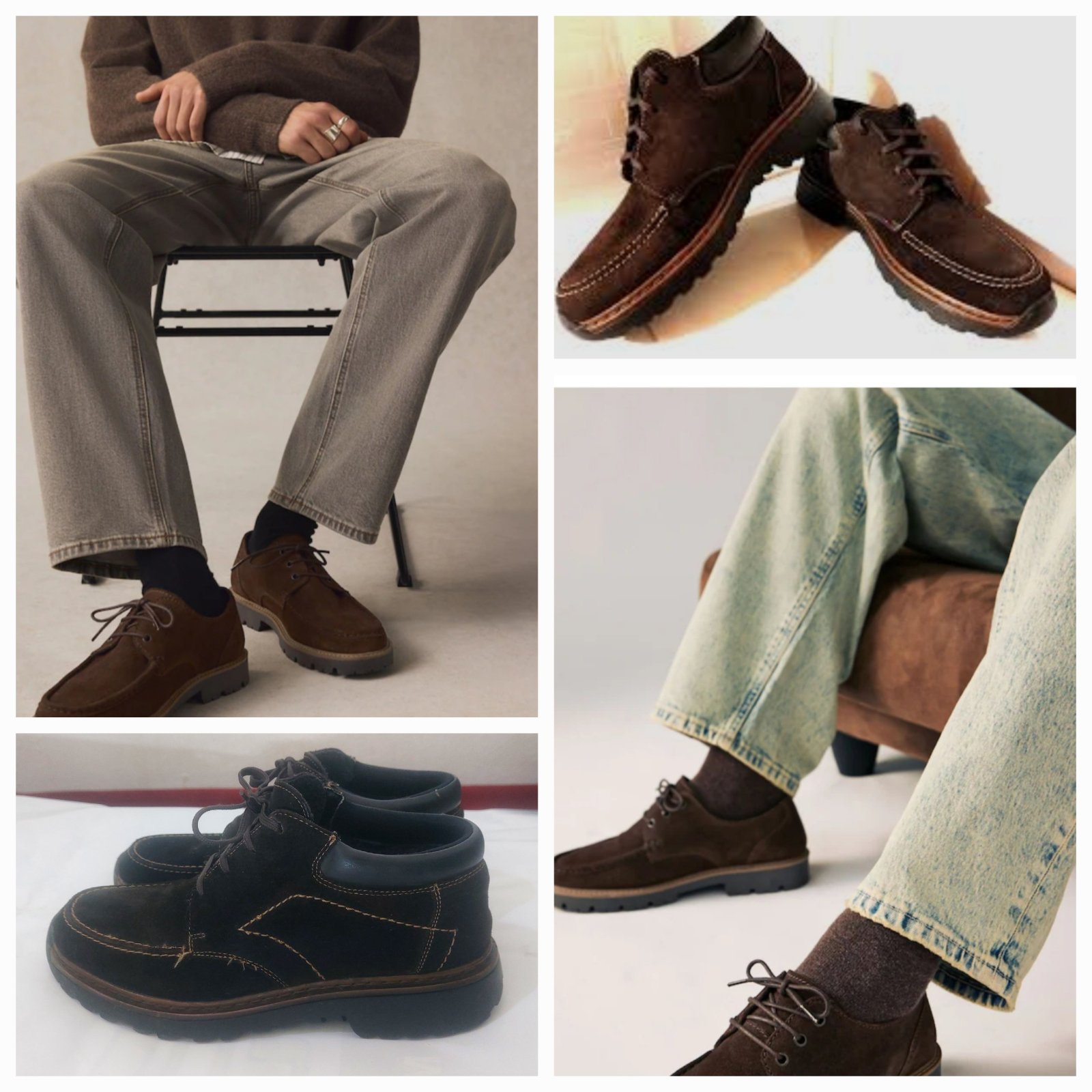 Chaussures Rieker en cuir suédé marron foncè