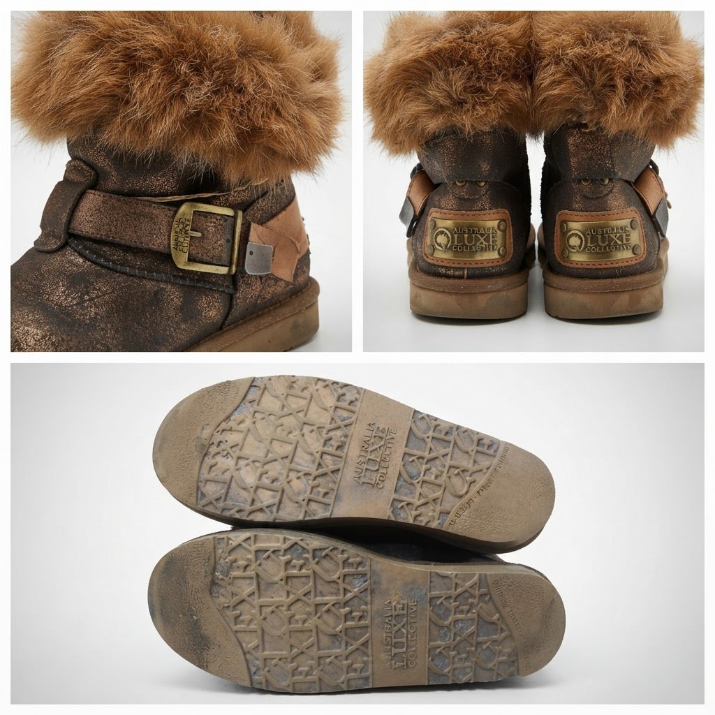 Bottines de luxe originales de la marque Australia Luxe Collective en daim .