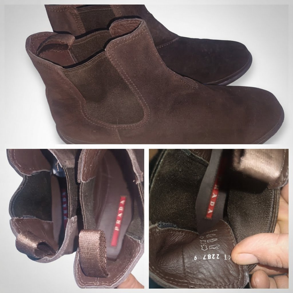 Prada Sport Linea Rossa - Bottines Chelsea en Daim (Authentique)