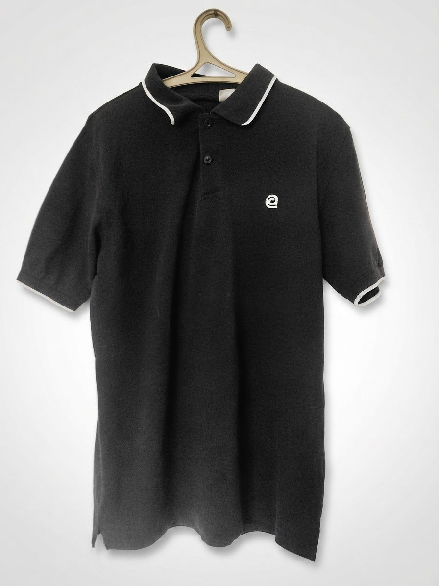 T-shirt avec col à bouton pour homme noir tendance 🔥