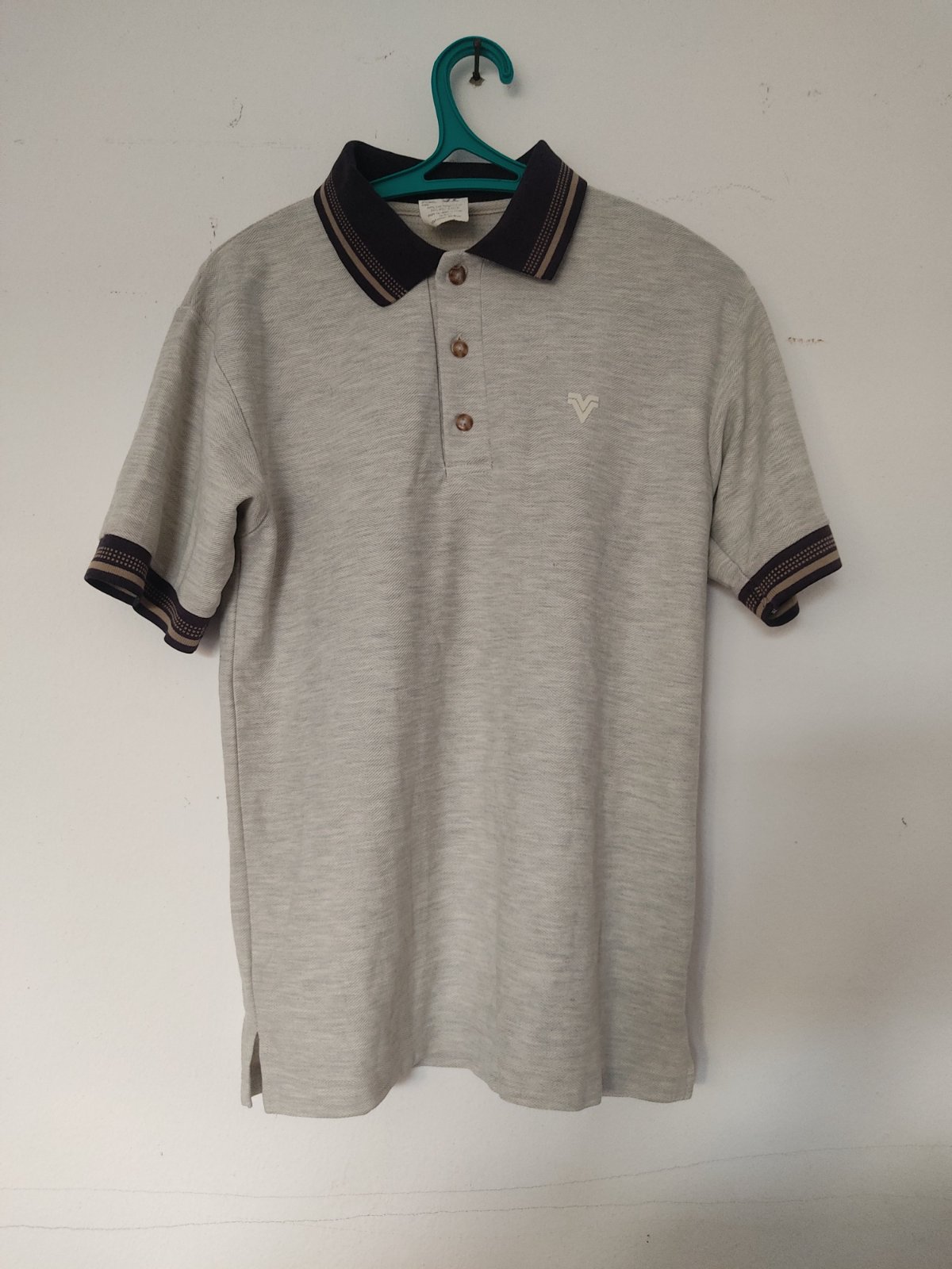 T-shirt avec col à bouton pour homme gris clair tendance 🔥