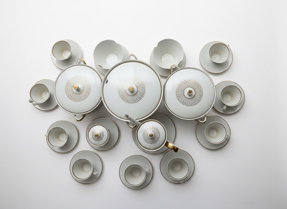 Service café SCHERZER Bavaria Germany – 34 pièces porcelaine vintage