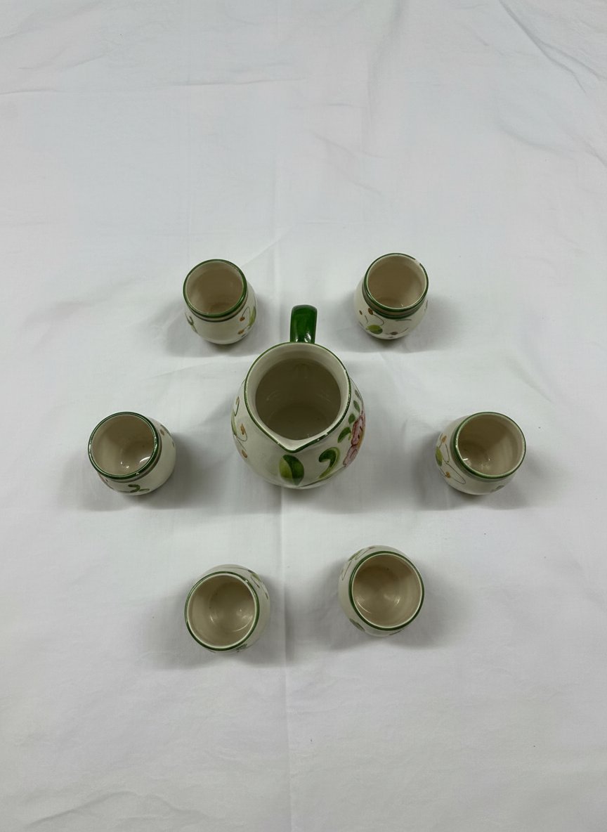 Service à liqueur en céramique Italienne -7 pièces 