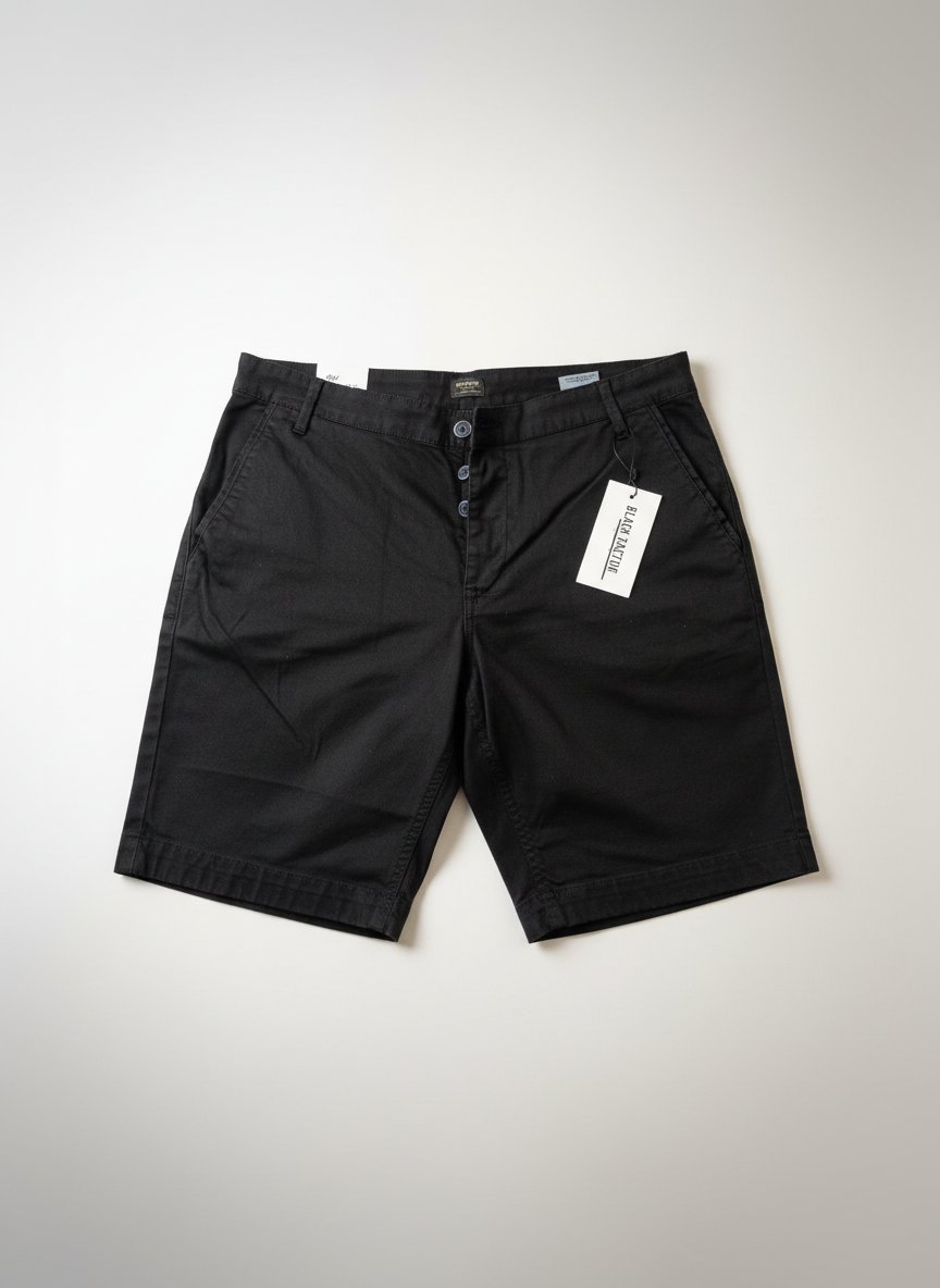Short Chino Noir Black Factor – Neuf avec Étiquette