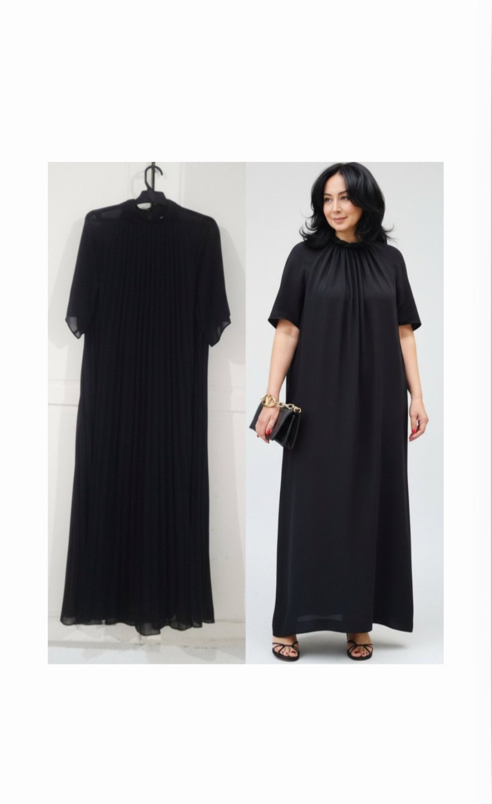 Robe noir plissée longue fluide comme neuf taille standard 🖤