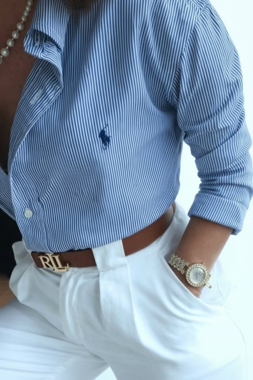 Chemise polo Ralph Lauren rayé en bleu 🩵