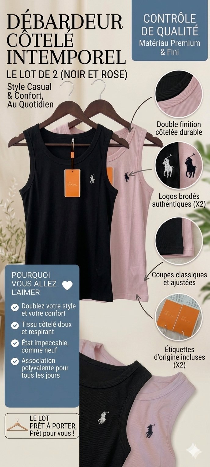 Un lot de 2 débardeurs 