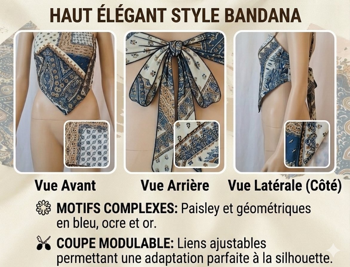 Haut elegant style bandana