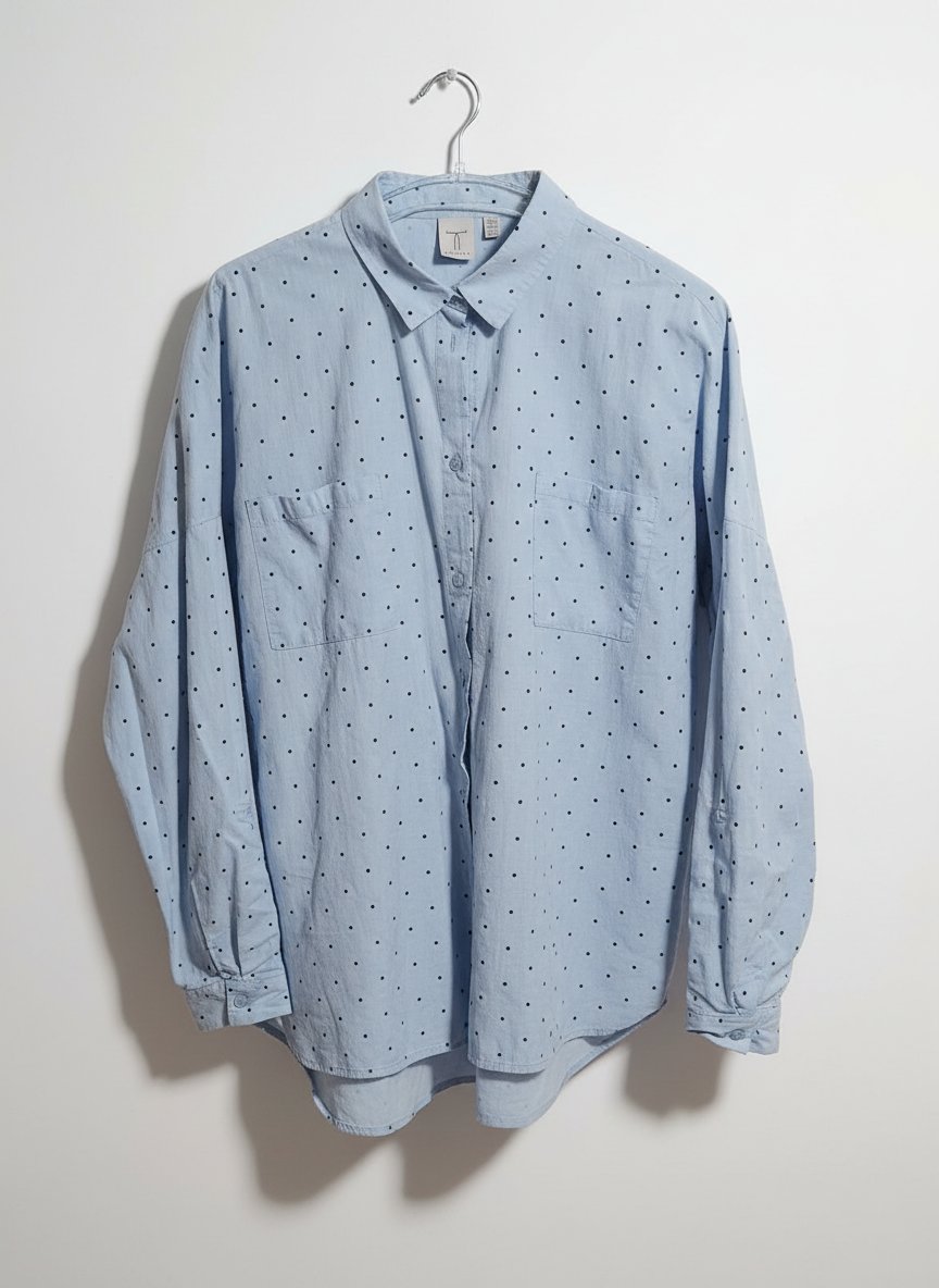 Chemise 100% coton bleu ciel