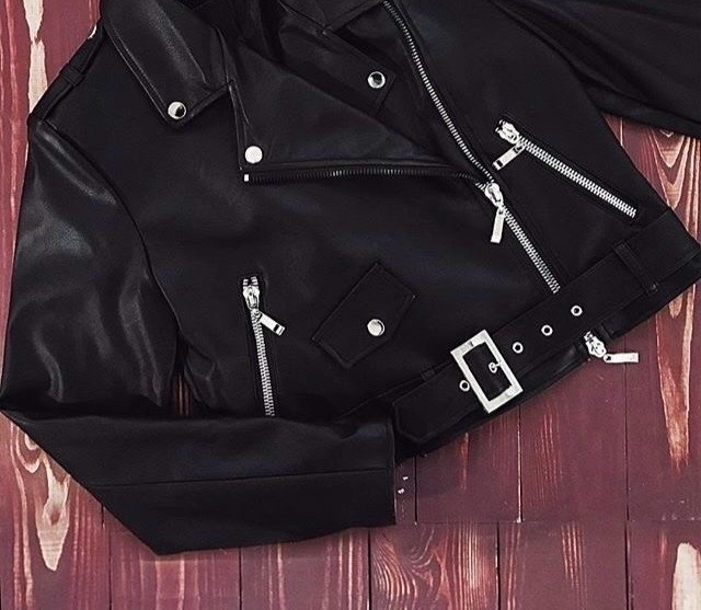 Veste cuir noir