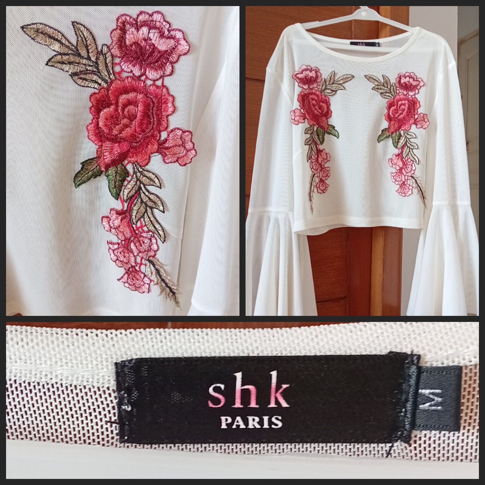 Pull en tulle avec des fleurs 