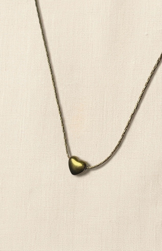 Collier couleur dorée cœur minimaliste acier inoxydable
