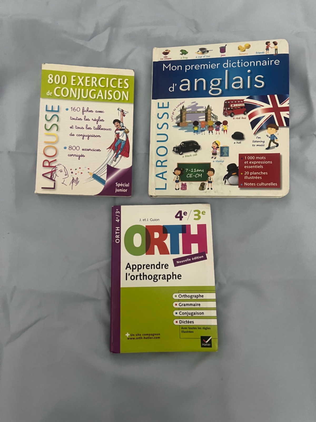 Lot de 3 livres scolaires (Larousse & Hatier) - État comme neuf