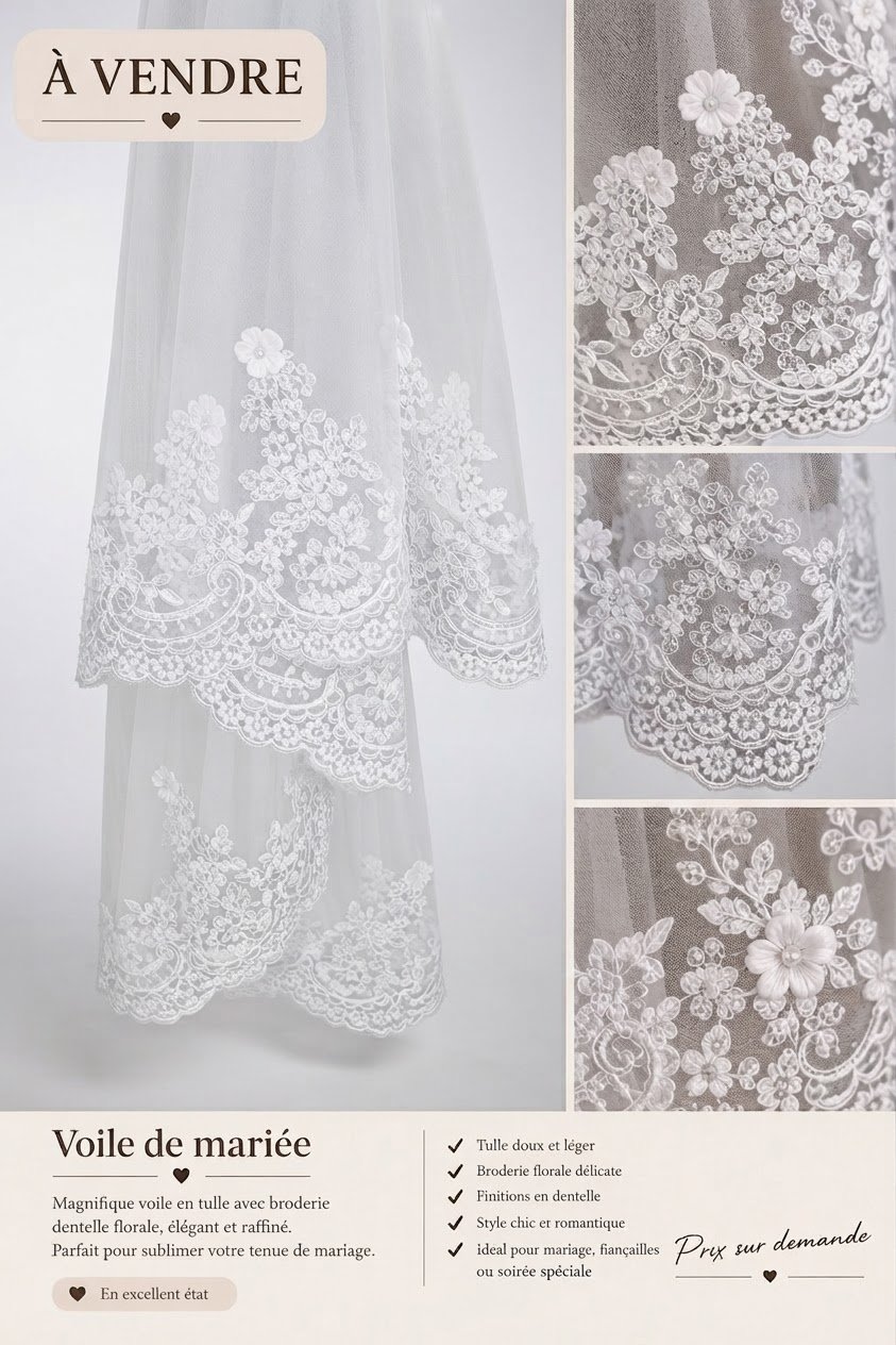 Voile de Mariée en dentelle 