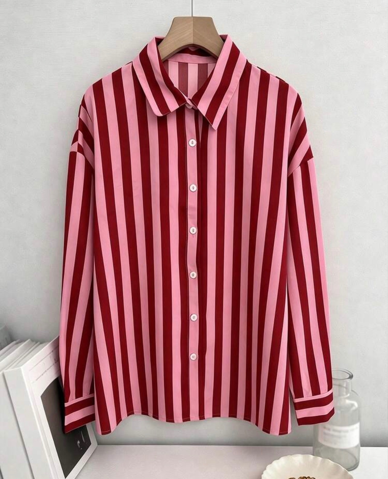 Chemise rose et rouge ♥️