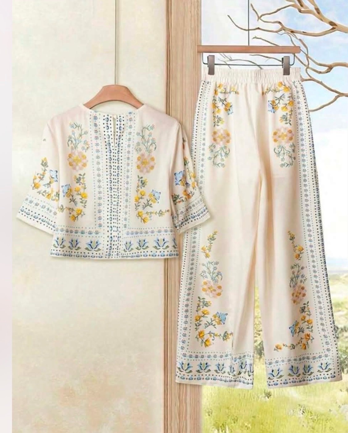 ✨ Set 2 pièces brodé – Taille 38 ✨