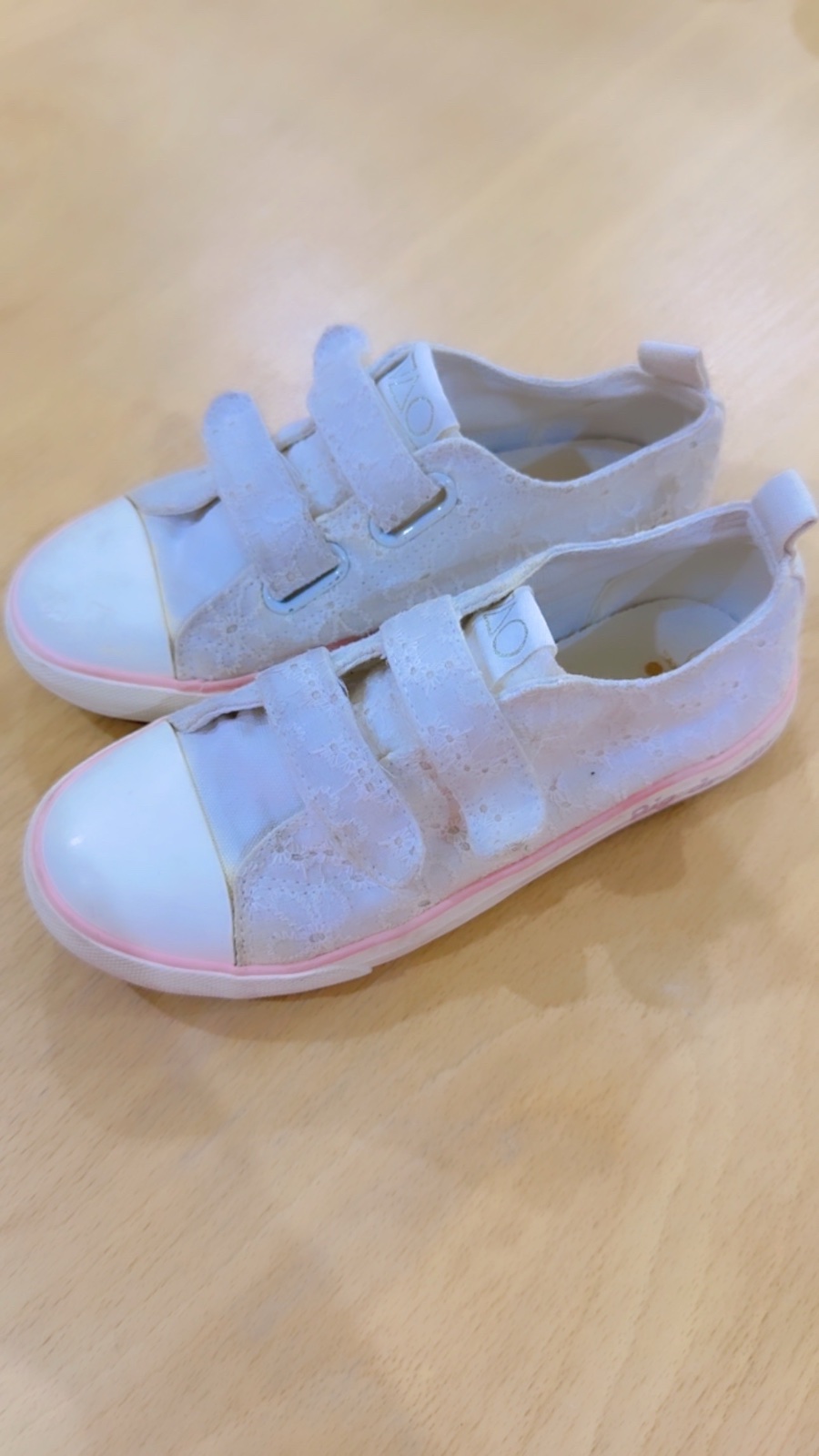 Baskets fille blanc rose peu portépointure 30