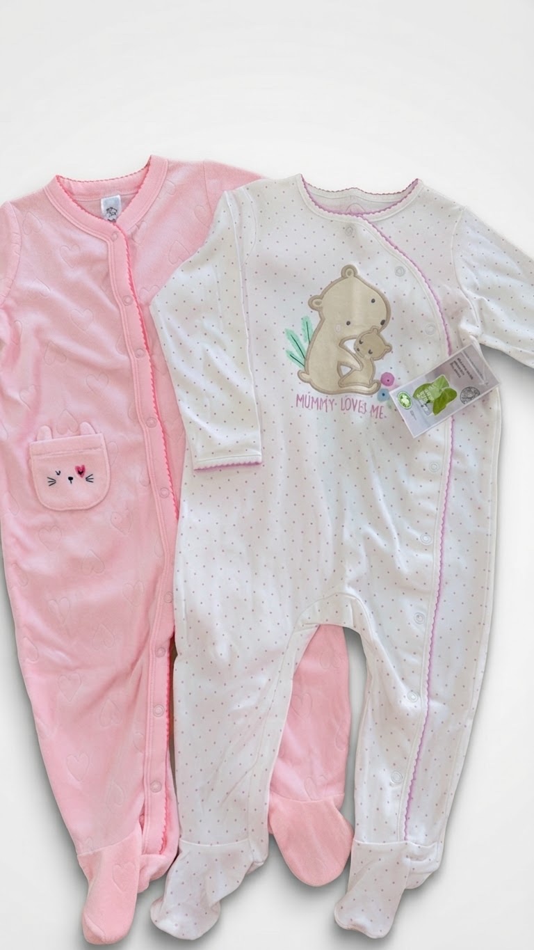 Lot de deux grenouilleres neuf avec etiquette tres bonne qualité pour bébé fille 86 cm 24 mois