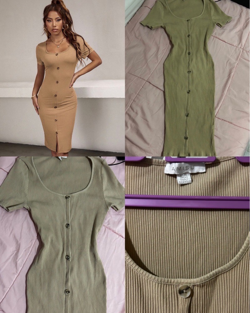 Robe midi beige for summer yesser tzayen bdan 