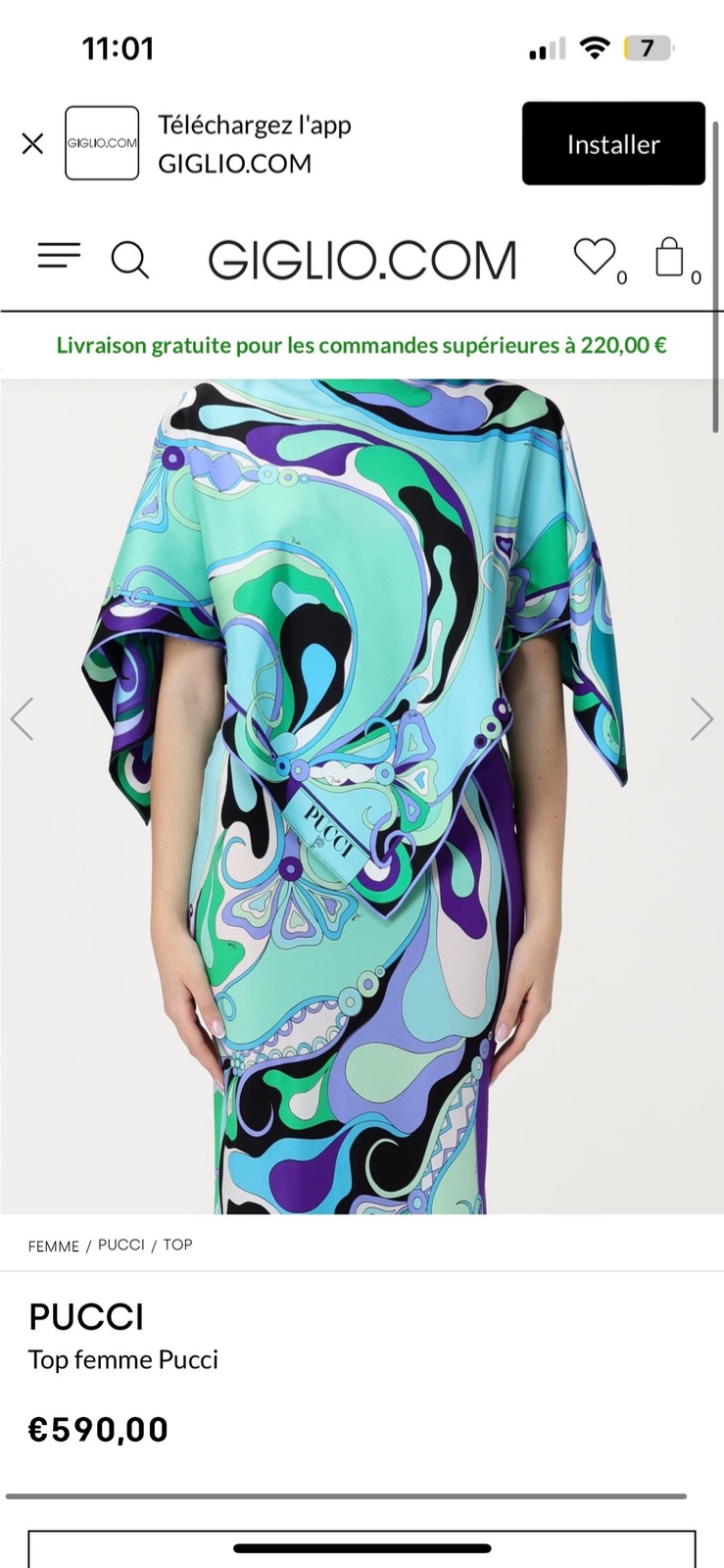 Jupe satin style pucci (river island marque ) 