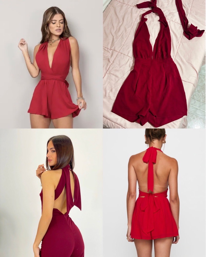 Combinaison rouge shein 