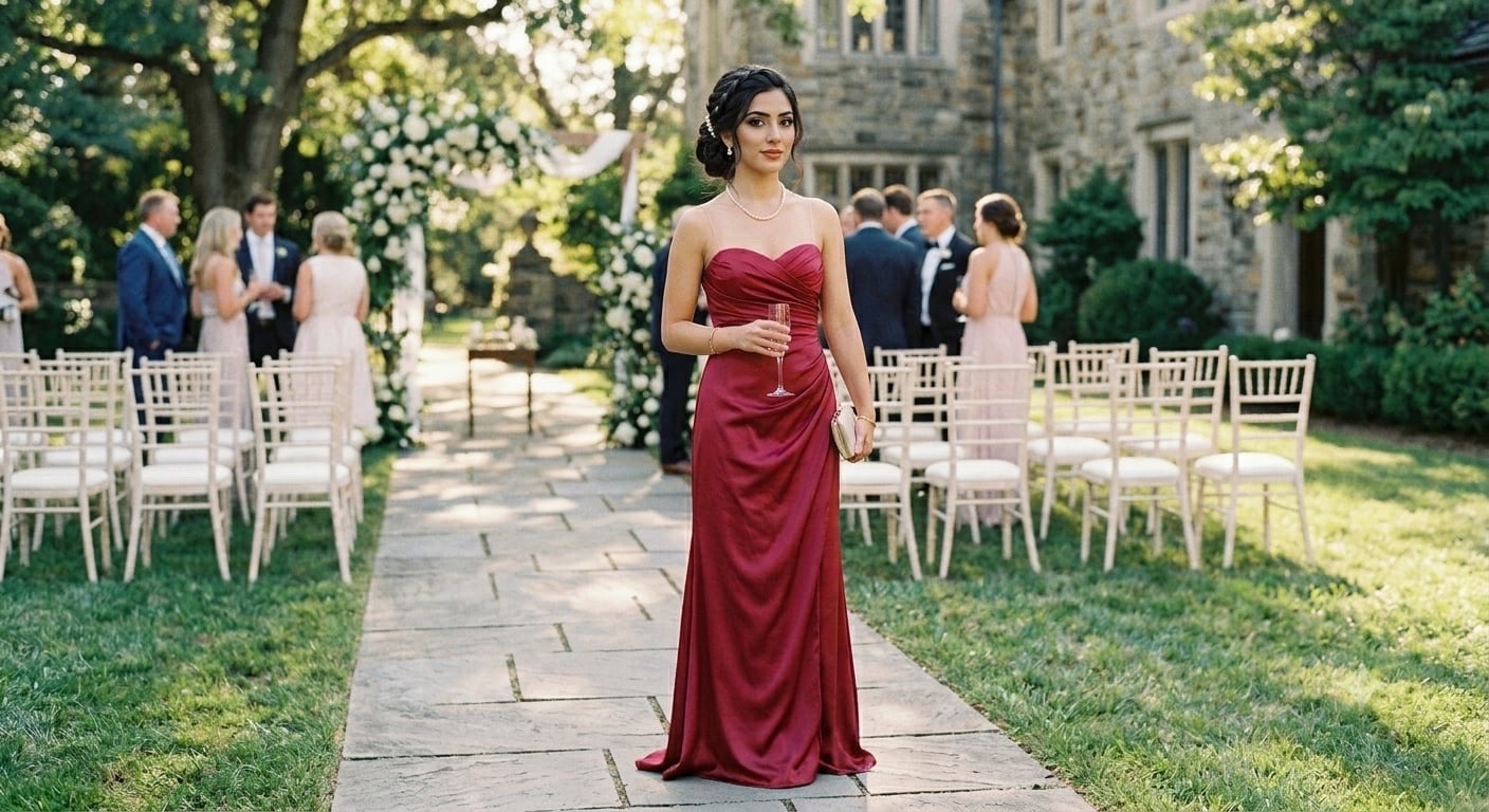 Robe satine longue soiré