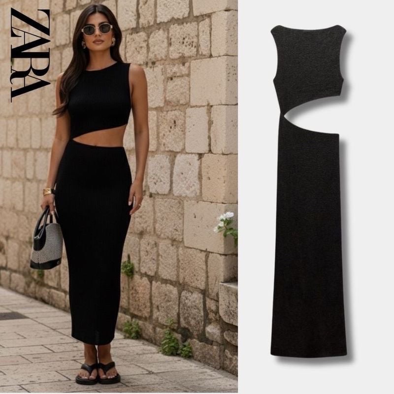 Robe zara noir  maxi chic 