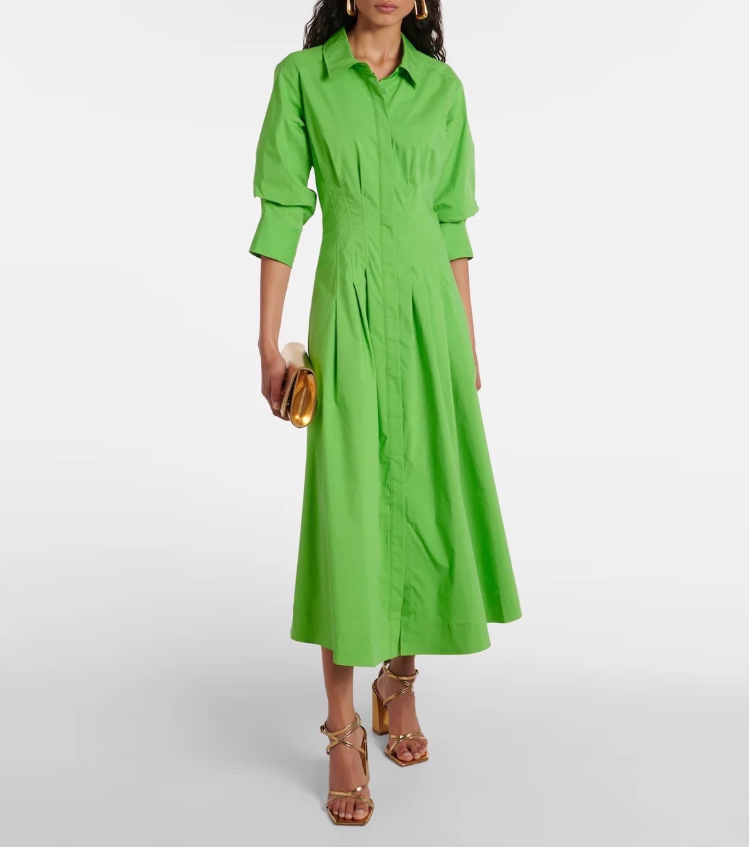 Robe vert midi tendance 