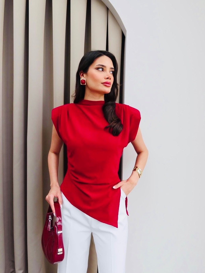 Pul asymétrique Rouge importe ditalie 
