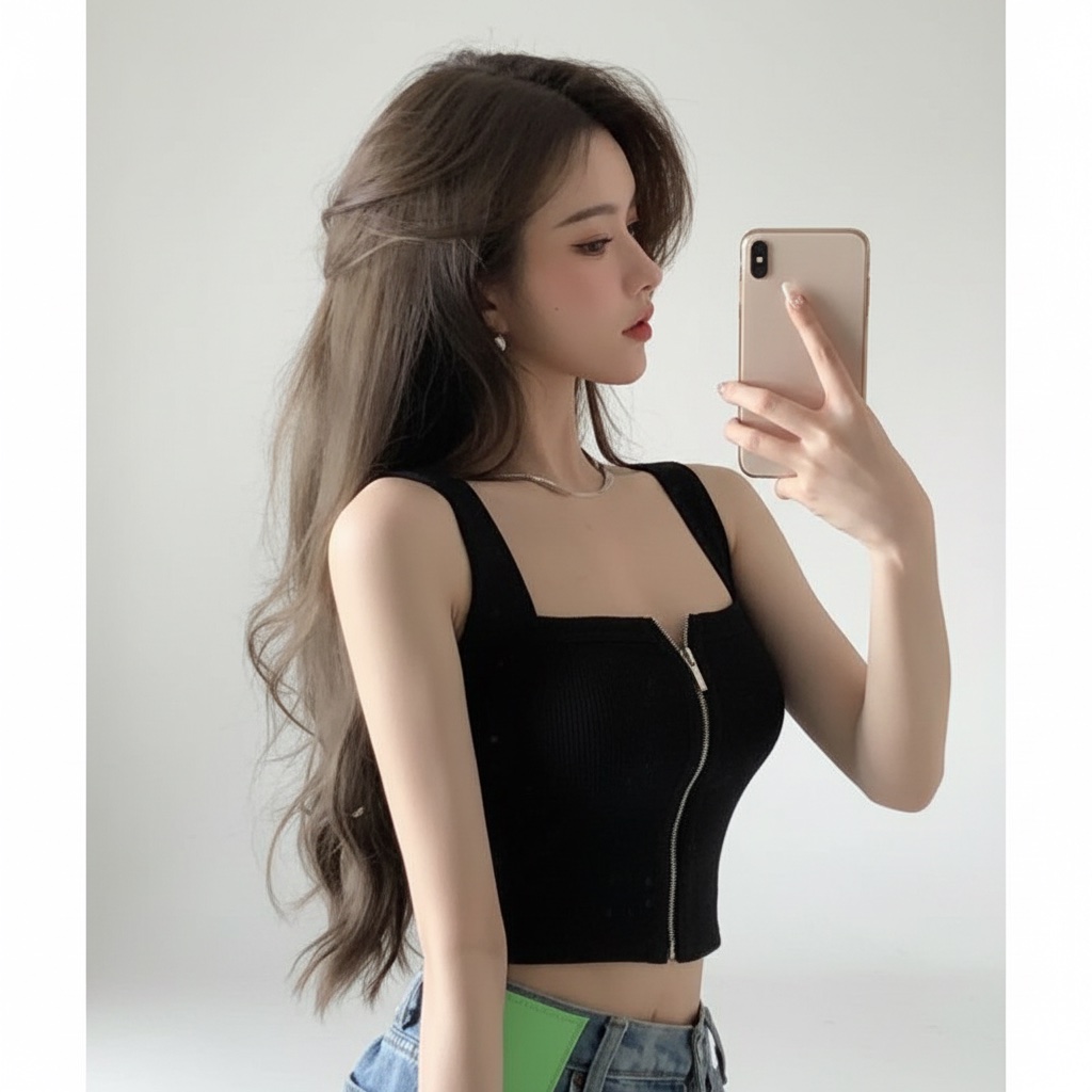 Top zipped trendy 