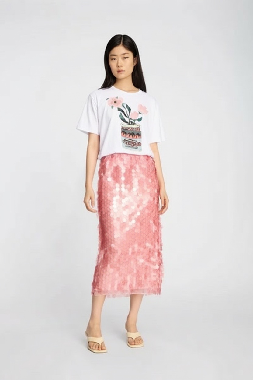 Jupe midi bling bling 