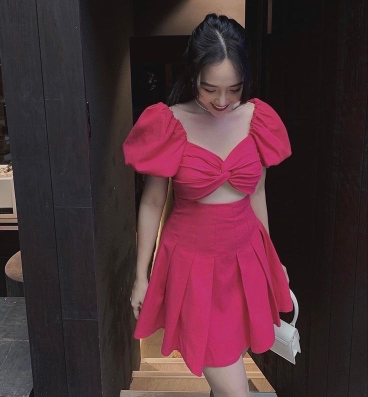 Robe mini rose 