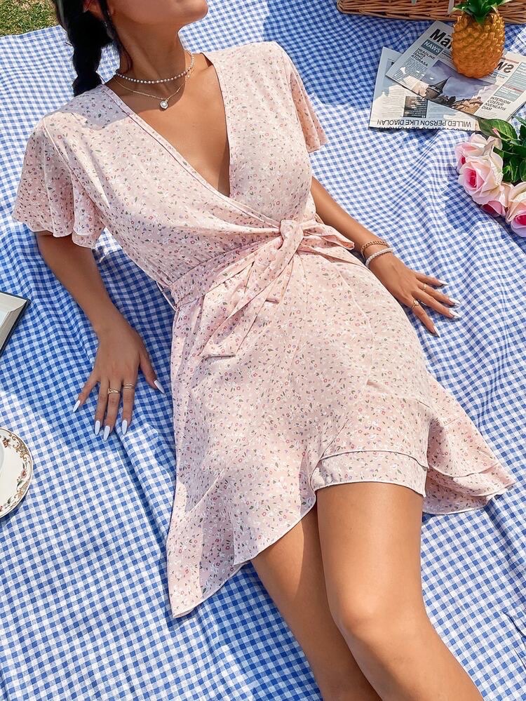 Robe rose poudrè mini 