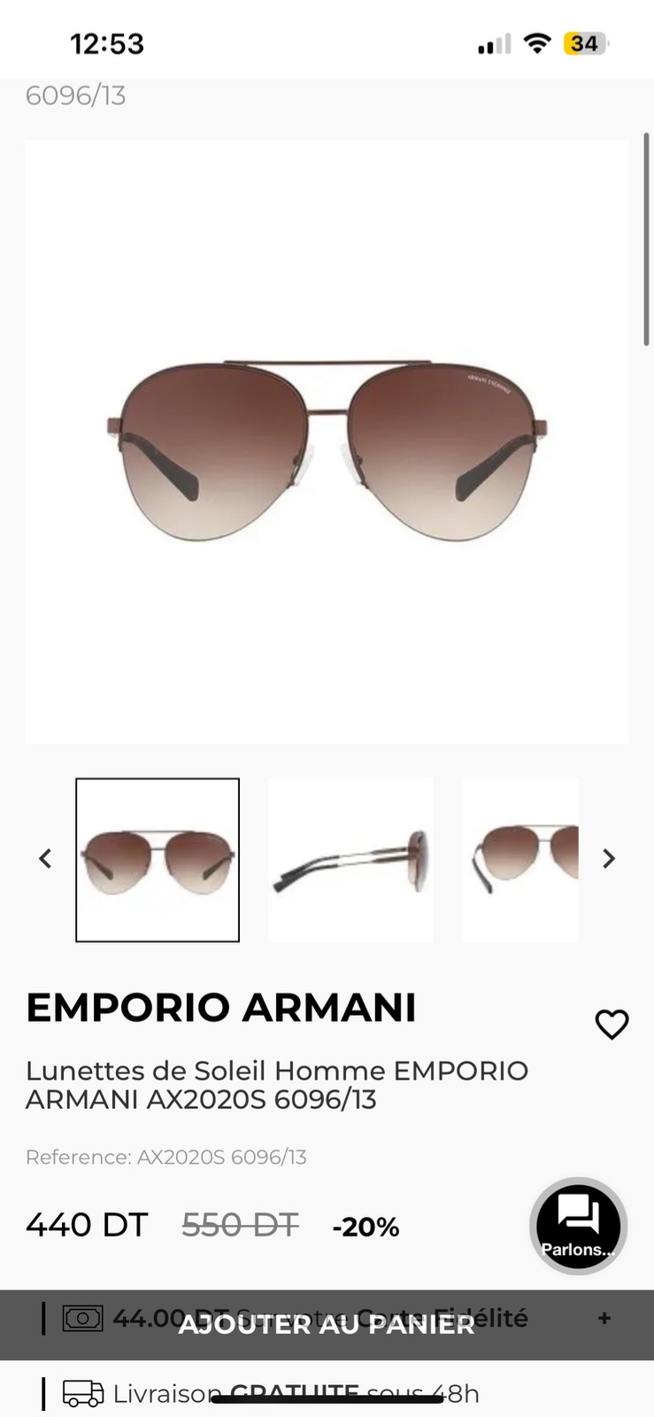 Armani lunettes 