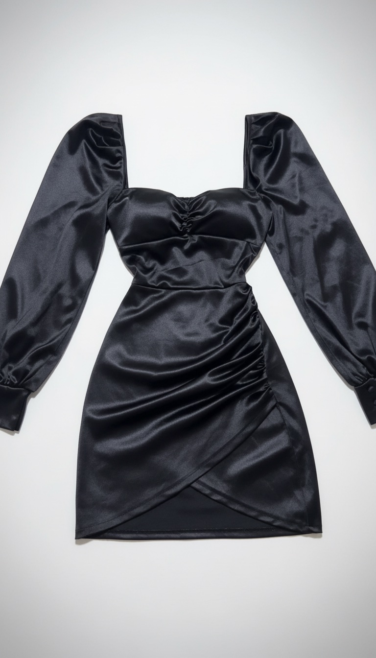 Robe satin noir