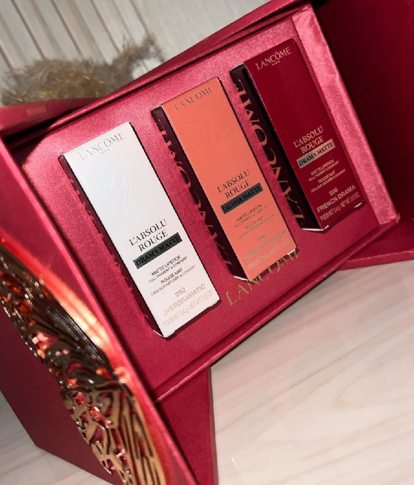 Coffret Lancome 3 Rouge à lèvres l'absolu rouge drama matte