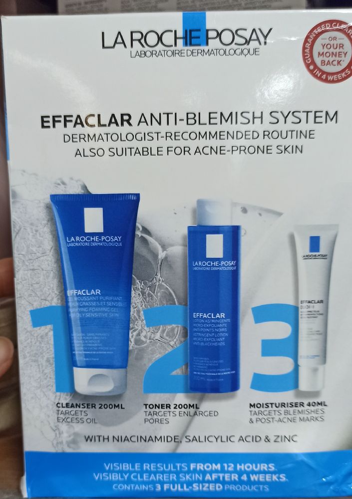 La Roche Posay 3 step Effaclar anti blemish system  skin care set