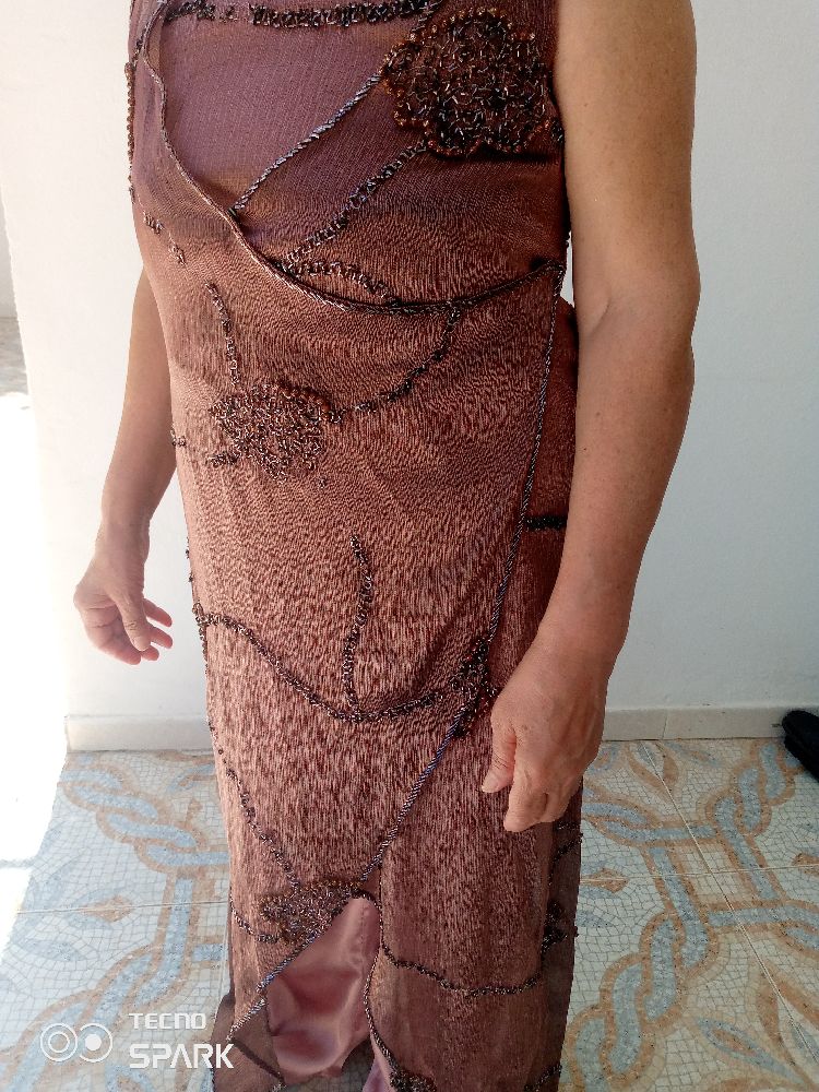 Robe soirée avec pantalon satin