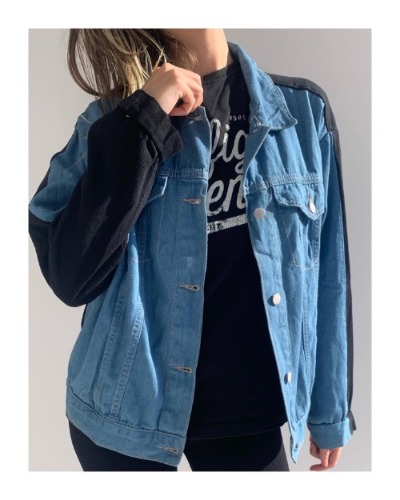 Veste en jean bicolore excellent état