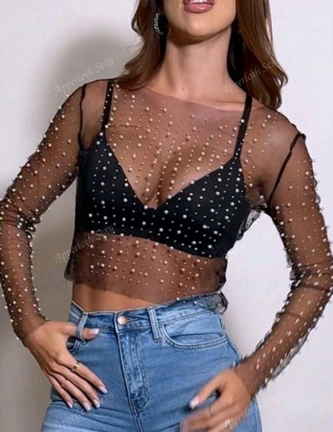Haut en mousseline et perles ✅️ Neuf