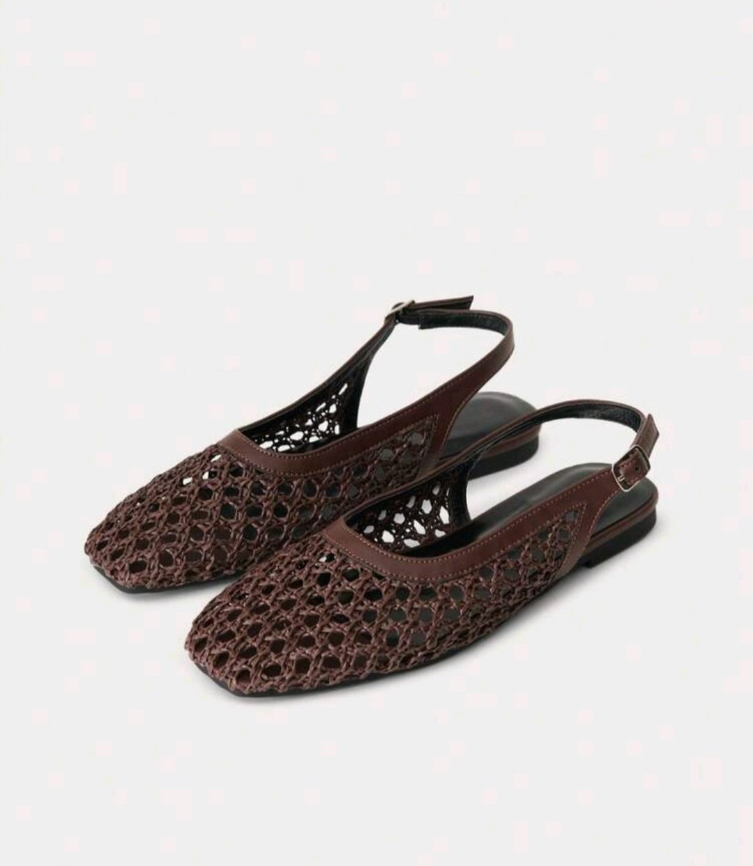 Ballerines marron effet crochet ✅️ Neuves