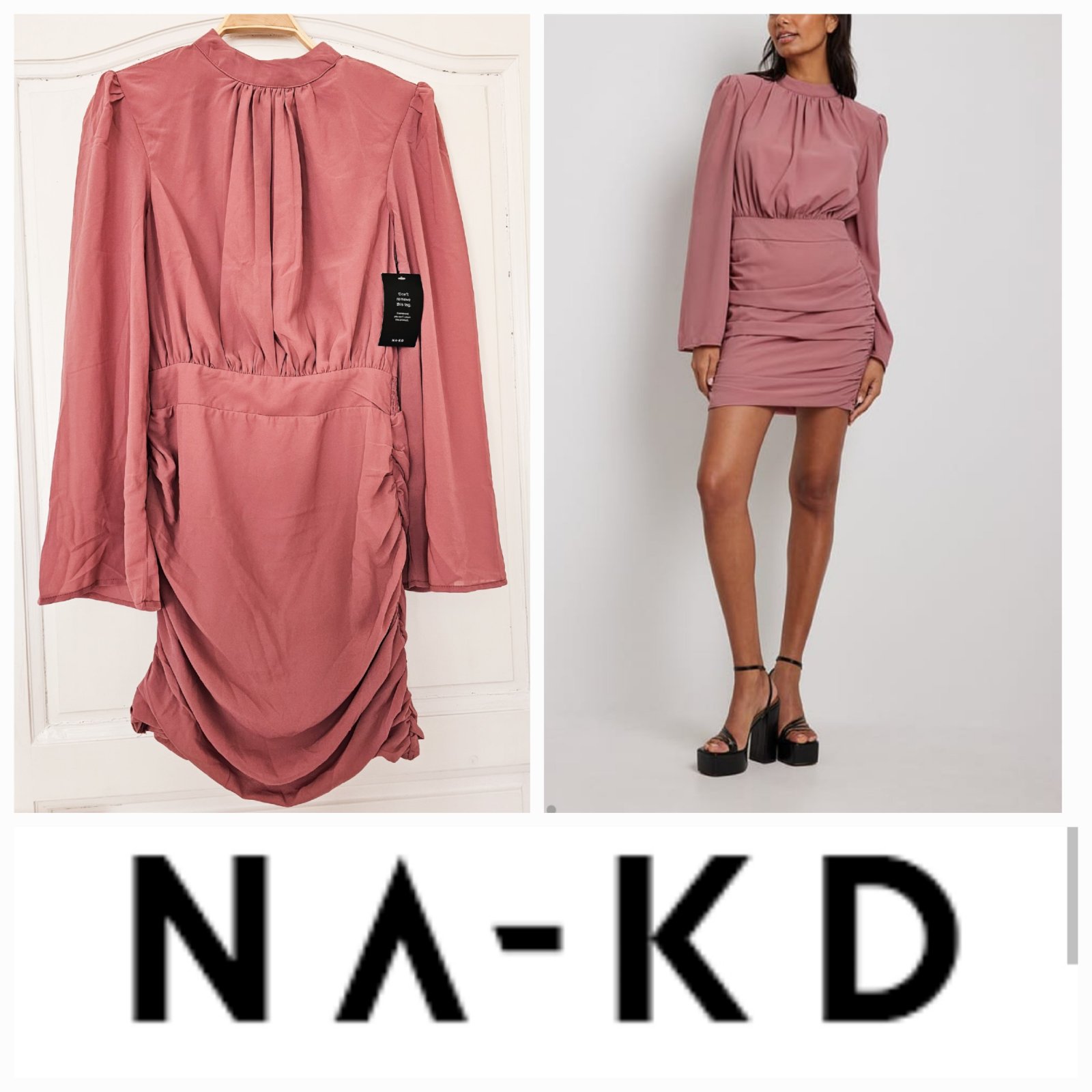 Robe mini avec manches évasées ✅️ NA-KD ✅️ Taille 36