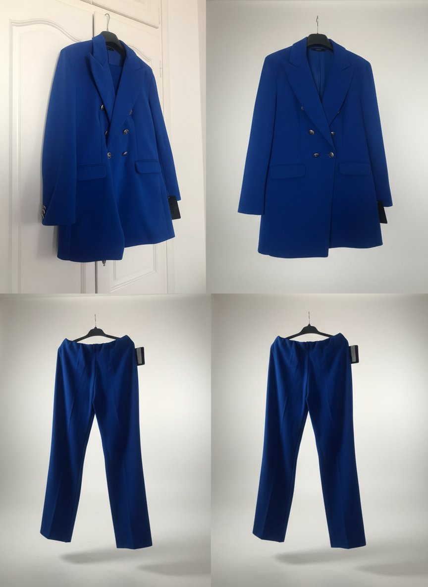 Ensemble tailleur bleu roi neuf avec étiquette – Blazer + Pantalon