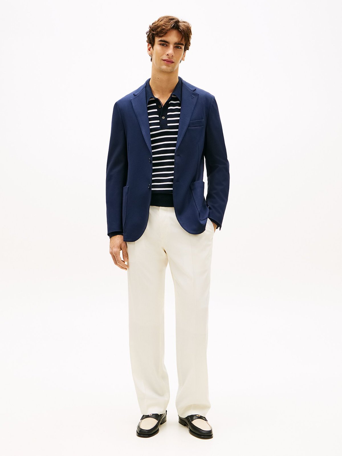 Veste de costume slim fit Bleu marine foncé