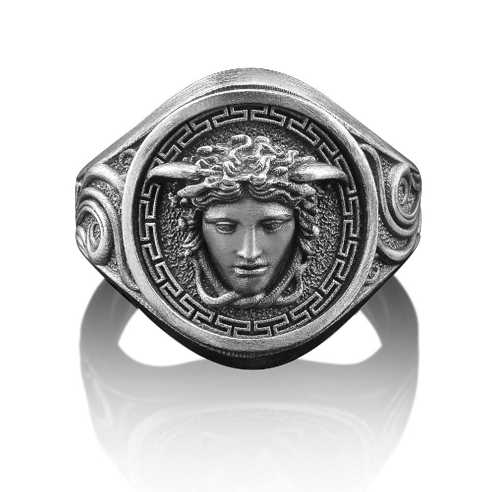 Bague Versace argent 925 Grec medusa 