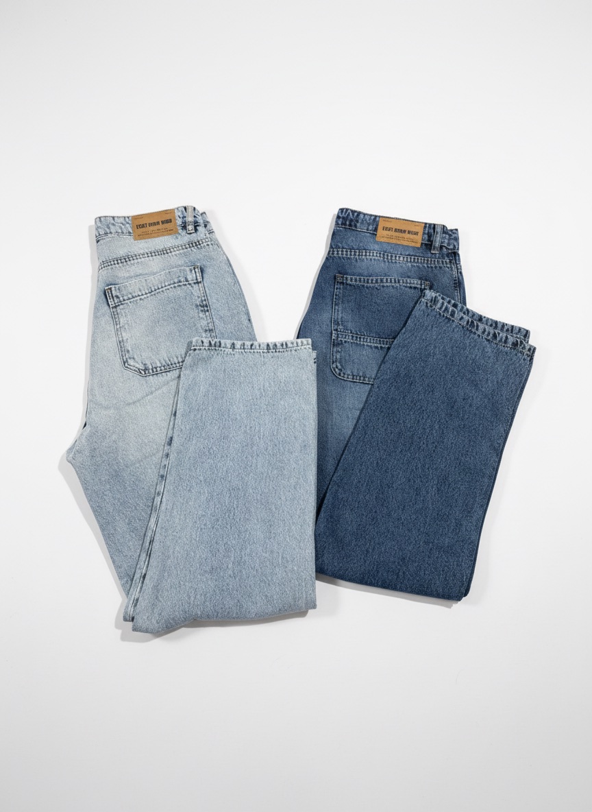 Deux pantalons jeans baggy
