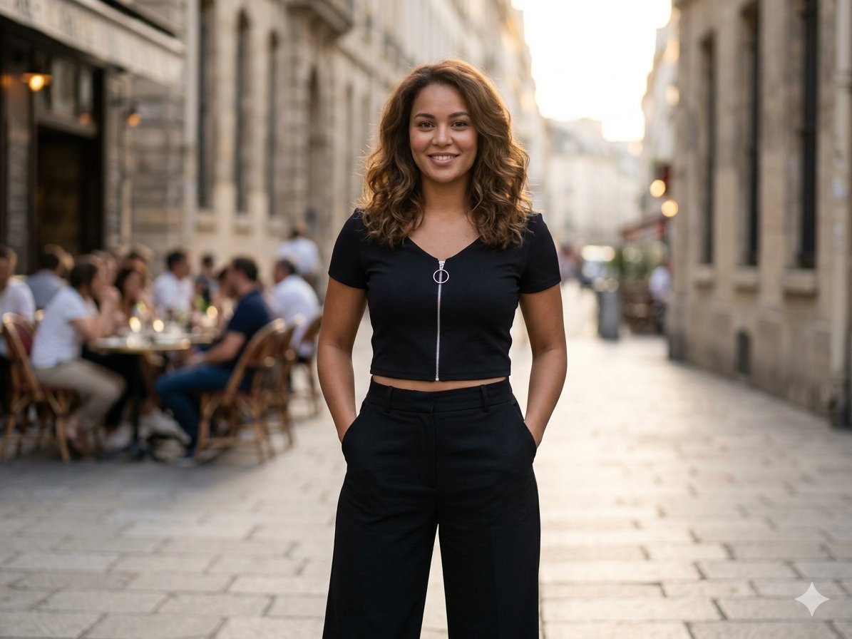 Haut noir pour femme 