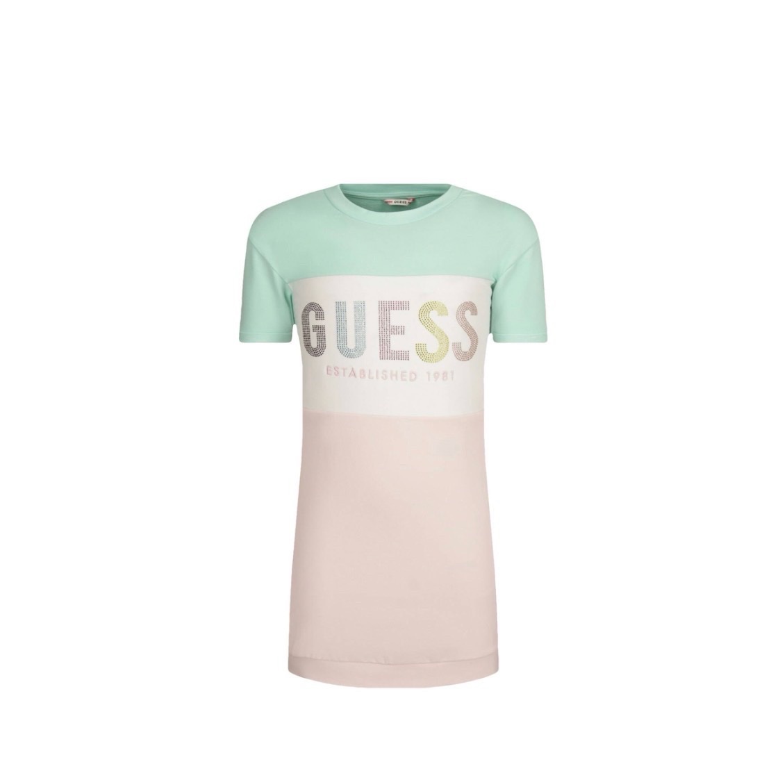 Robe Guess Kids - Tricolore (Menthe, Blanc, Rose)  Neuf avec étiquette